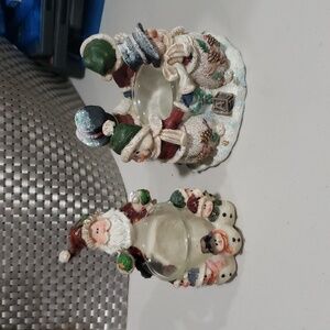 2 Christmas candleholders